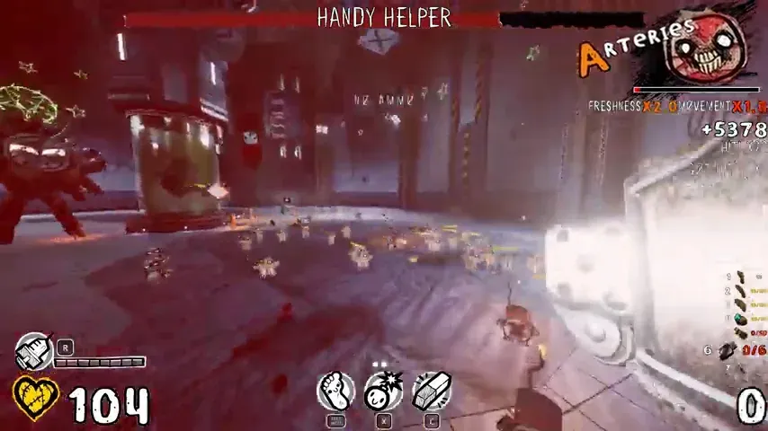 Chapter 18 The Manager boss fight frame from verified PAPERHEAD full-game footage